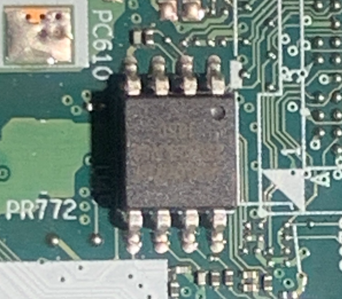 BIOS closeup with no numbering on the board